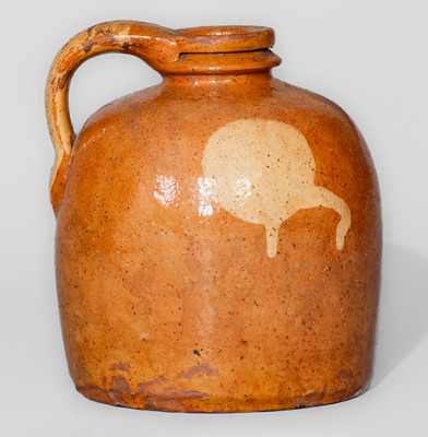 Exceptional Galena, Illinois Small-Sized Redware Moon Jug, second half 19th century