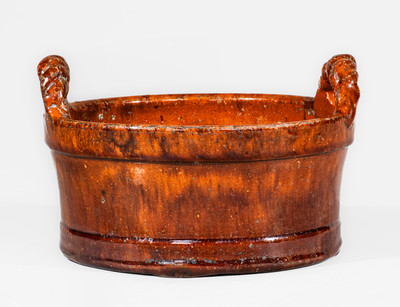 JOHN BELL (Waynesboro, PA) Redware Butter Tub, c1840-80