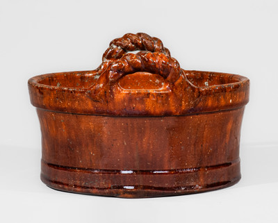 JOHN BELL (Waynesboro, PA) Redware Butter Tub, c1840-80