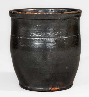 Scarce UPTON M. BELL / Waynesboro, Pa Redware Jar, circa 1895