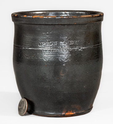Scarce UPTON M. BELL / Waynesboro, Pa Redware Jar, circa 1895