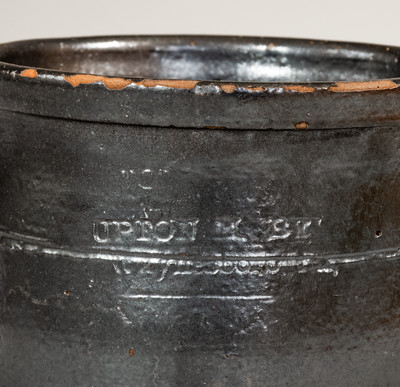 Scarce UPTON M. BELL / Waynesboro, Pa Redware Jar, circa 1895