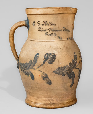 Exceedingly Rare and Important Joseph B. Remmey, North East, MD "Point Pleasant Farm" Large Presentation Pitcher