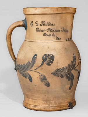 Exceedingly Rare and Important Joseph B. Remmey, North East, MD "Point Pleasant Farm" Large Presentation Pitcher