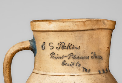 Exceedingly Rare and Important Joseph B. Remmey, North East, MD "Point Pleasant Farm" Large Presentation Pitcher