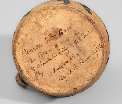 Exceedingly Rare and Important Joseph B. Remmey, North East, MD "Point Pleasant Farm" Large Presentation Pitcher