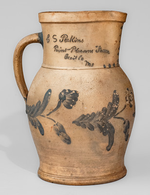 Exceedingly Rare and Important Joseph B. Remmey, North East, MD "Point Pleasant Farm" Large Presentation Pitcher