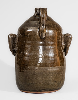 "Lanier Meaders / 9 / 12-29-30" Stoneware Face Jug, Cleveland, GA, c1985