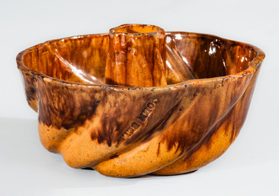 Small-Sized JOHN BELL (Waynesboro, PA) Redware Mold w/ Manganese Decoration