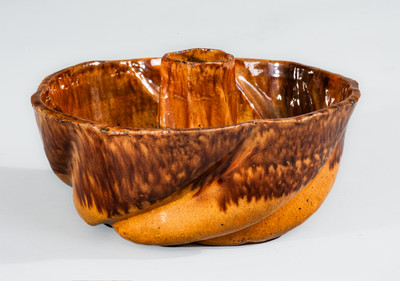 Small-Sized JOHN BELL (Waynesboro, PA) Redware Mold w/ Manganese Decoration