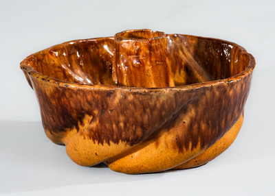 Small-Sized JOHN BELL (Waynesboro, PA) Redware Mold w/ Manganese Decoration