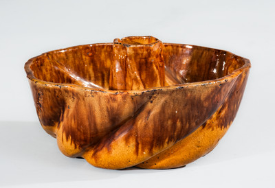 Small-Sized JOHN BELL (Waynesboro, PA) Redware Mold w/ Manganese Decoration