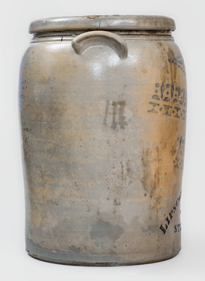 Fine LIPSCOMB & SOMERVILLE / STAUNTON, VA Five-Gallon Cobalt-Stenciled Stoneware Jar
