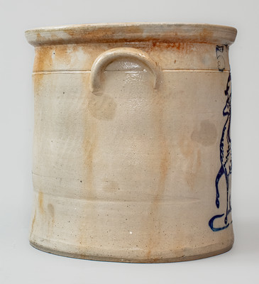 Scarce HUBELL & CHESEBRO / GEDDES, N.Y. Five-Gallon Stoneware Deer Crock