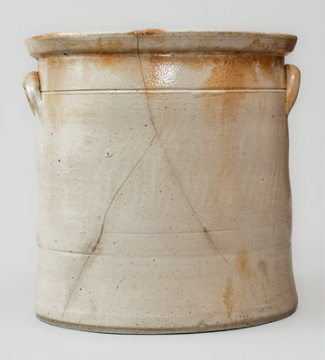 Scarce HUBELL & CHESEBRO / GEDDES, N.Y. Five-Gallon Stoneware Deer Crock