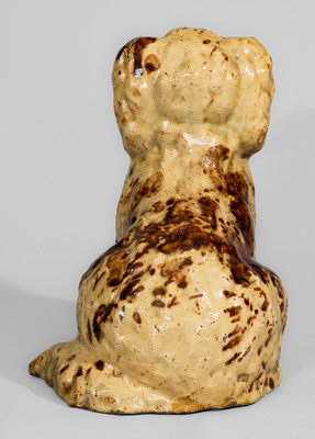 Rare Galena, Illinois Slip-Decorated Redware Spaniel Figure, second half 19th century