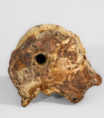 Rare Galena, Illinois Slip-Decorated Redware Spaniel Figure, second half 19th century