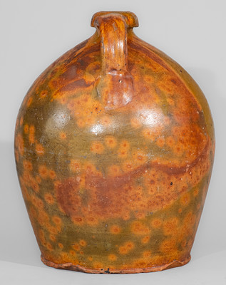 Two-Gallon Glazed Galena, Illinois Redware Jug, mid 19th century