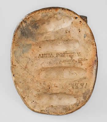 Very Rare Anna Pottery Match Safe w/ Sow and Piglets: "WHAT IS HOME WITHOUT A MOTHER"