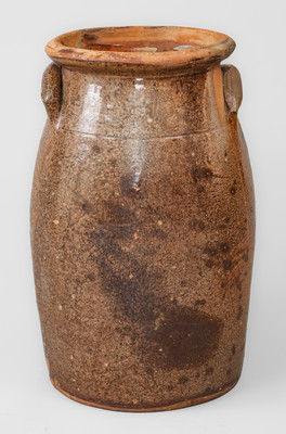 Three-Gallon Galena, Illinois Manganese-Glazed Redware Churn