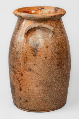 Three-Gallon Galena, Illinois Manganese-Glazed Redware Churn