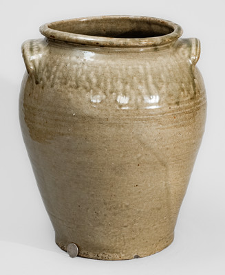 Rare and Fine Stoneware Jar attrib. Harry at Pottersville Stoneware Manufactory, Edgefield District, SC, c1830