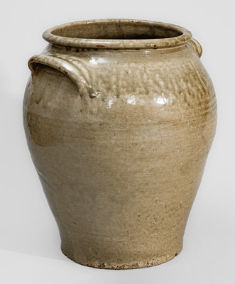 Rare and Fine Stoneware Jar attrib. Harry at Pottersville Stoneware Manufactory, Edgefield District, SC, c1830