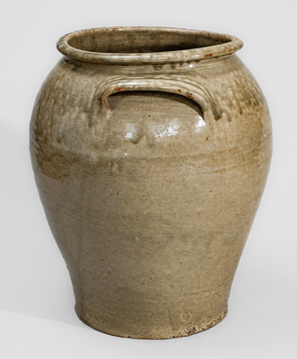 Rare and Fine Stoneware Jar attrib. Harry at Pottersville Stoneware Manufactory, Edgefield District, SC, c1830