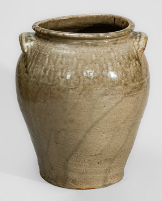 Rare and Fine Stoneware Jar attrib. Harry at Pottersville Stoneware Manufactory, Edgefield District, SC, c1830