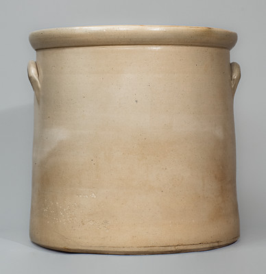 Fine Six-Gallon New York State Stoneware Crock w/ Cobalt Wreath