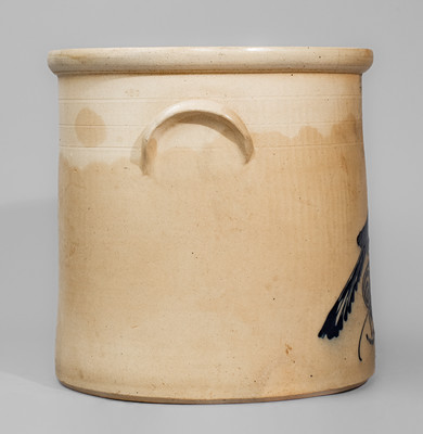 Five-Gallon E & L P NORTON / BENNINGTON VT Stoneware Bird Crock