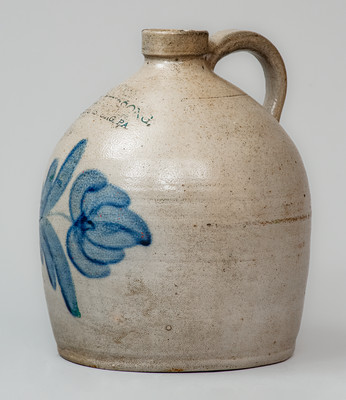 A. L. HYSSONG / BLOOMSBURG, PA Stoneware Jug, circa 1891-1914
