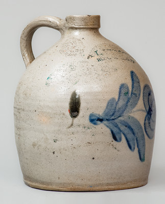 A. L. HYSSONG / BLOOMSBURG, PA Stoneware Jug, circa 1891-1914