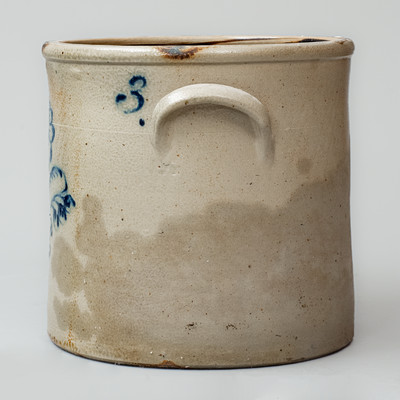 JOHN BURGER / ROCHESTER, NY Three-Gallon Stoneware Crock, c1860