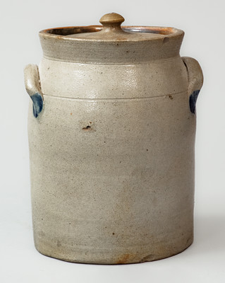 COWDEN & WILCOX / HARRISBURG, PA Lidded Stoneware Jar, c1865