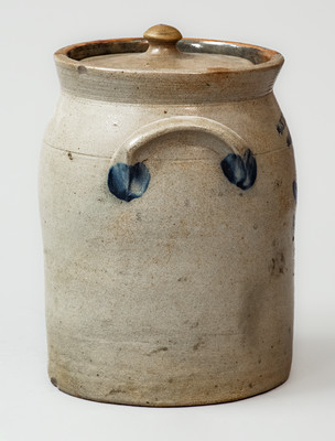 COWDEN & WILCOX / HARRISBURG, PA Lidded Stoneware Jar, c1865