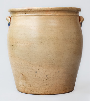 Stoneware Jar w/ Elaborate Cobalt Leaf and Floral Motif, attrib. M. & T. Miller, Newport, PA or Cowden & Wilcox