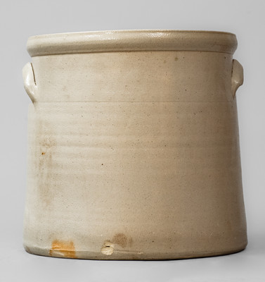 Attrib. Brady & Ryan, Ellenville, NY Stoneware Crock w/ Cobalt Chicken Pecking Corn