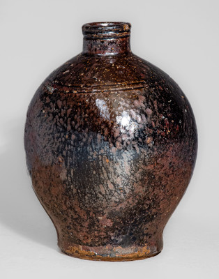 Extremely Rare Texas Stoneware Flask, probably Jefferson S. Nash Pottery, Marion County, c1850-60