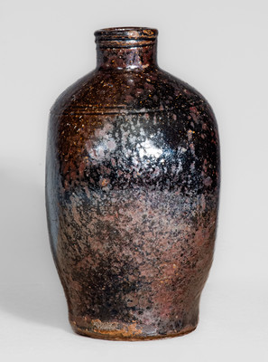 Extremely Rare Texas Stoneware Flask, probably Jefferson S. Nash Pottery, Marion County, c1850-60