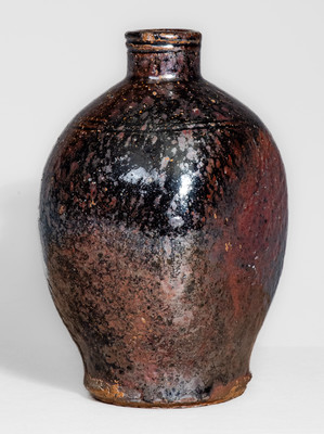 Extremely Rare Texas Stoneware Flask, probably Jefferson S. Nash Pottery, Marion County, c1850-60