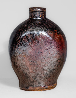 Extremely Rare Texas Stoneware Flask, probably Jefferson S. Nash Pottery, Marion County, c1850-60