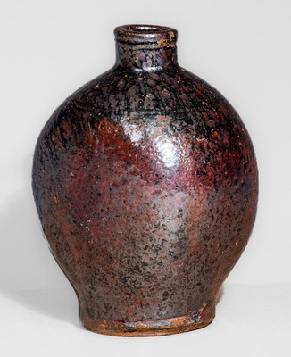 Extremely Rare Texas Stoneware Flask, probably Jefferson S. Nash Pottery, Marion County, c1850-60