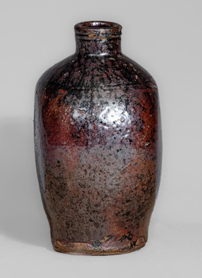 Extremely Rare Texas Stoneware Flask, probably Jefferson S. Nash Pottery, Marion County, c1850-60