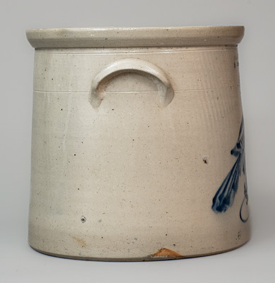 Providence, RI Stoneware Crock w/ Cobalt Bird, Fort Edward, NY origin