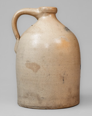 J. & E. NORTON / BENNINGTON VT One-Gallon Stoneware Bird Jug, c1855