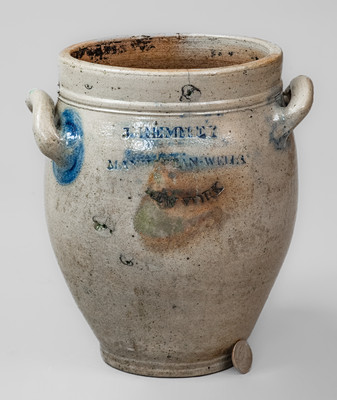 Fine J. REMMEY / MANHATTAN-WELLS / NEW YORK Stoneware Jar w/ Incised Floral Decoration