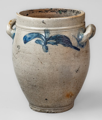 Fine J. REMMEY / MANHATTAN-WELLS / NEW YORK Stoneware Jar w/ Incised Floral Decoration