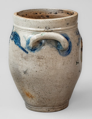 Fine J. REMMEY / MANHATTAN-WELLS / NEW YORK Stoneware Jar w/ Incised Floral Decoration