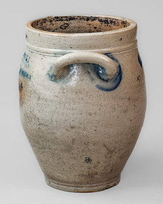 Fine J. REMMEY / MANHATTAN-WELLS / NEW YORK Stoneware Jar w/ Incised Floral Decoration